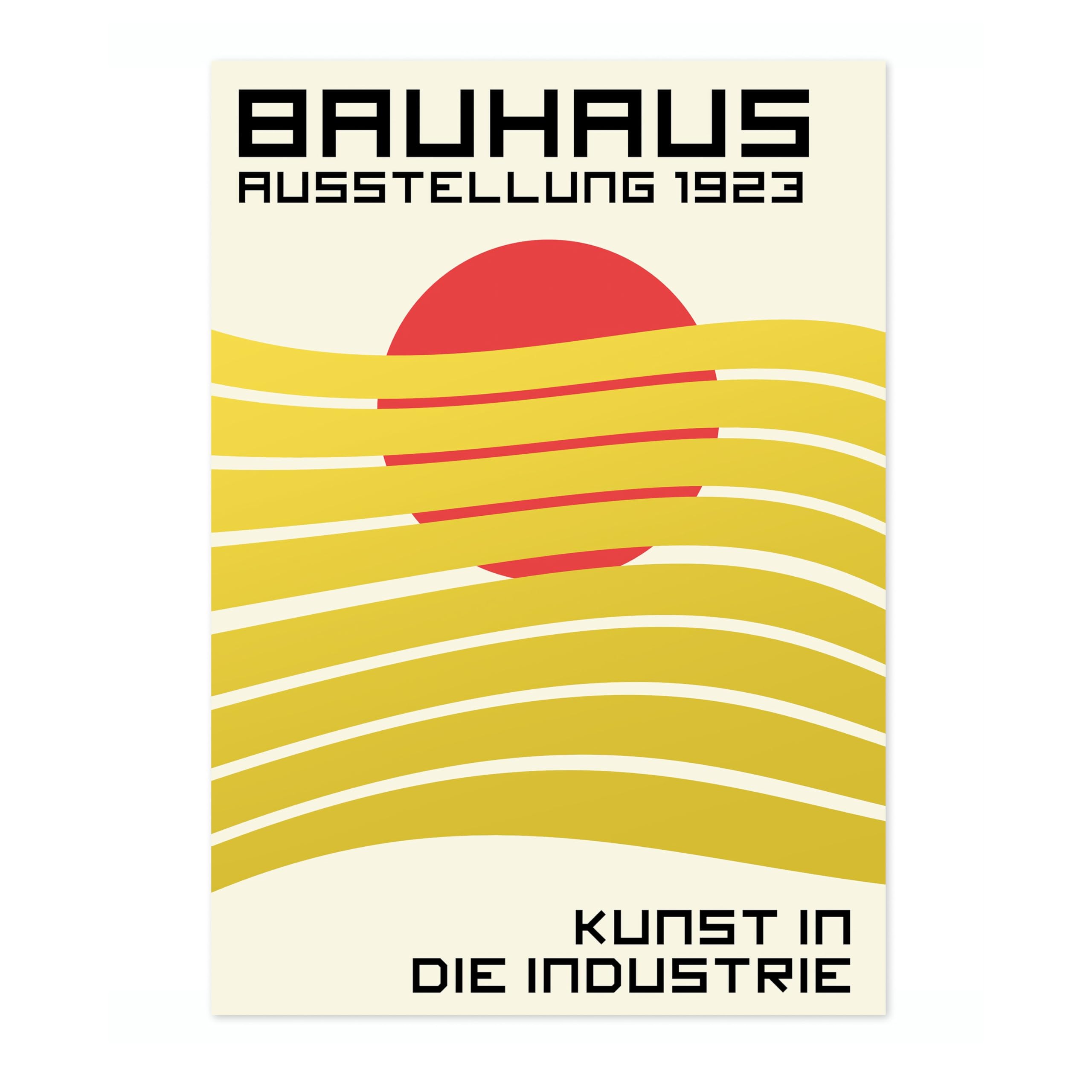 Sun & Waves Poster, Bauhaus Print, Framed Abstract Art, Mid-Century Wall Art, Modern Home Decor, Gift Idea, Archival Matte
