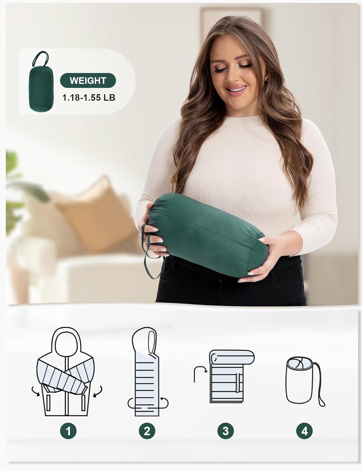 ANOTHER CHOICE Plus Size Packable Puffer Jacket for Women, Lightweight Quilted Puffer Coat with Hood - Image 6