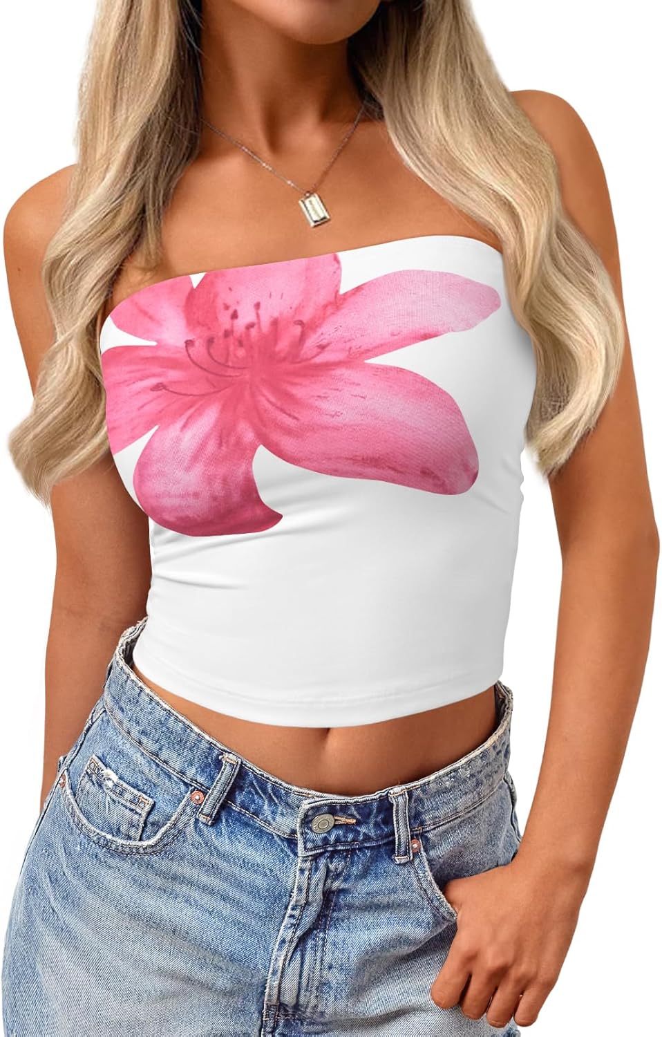 Trendy Queen Womens Tube Tops Going Out Summer Y2k Bandeau Trendy Crop Sleeveless Strapless Cute Teens 2026 Corset Floral