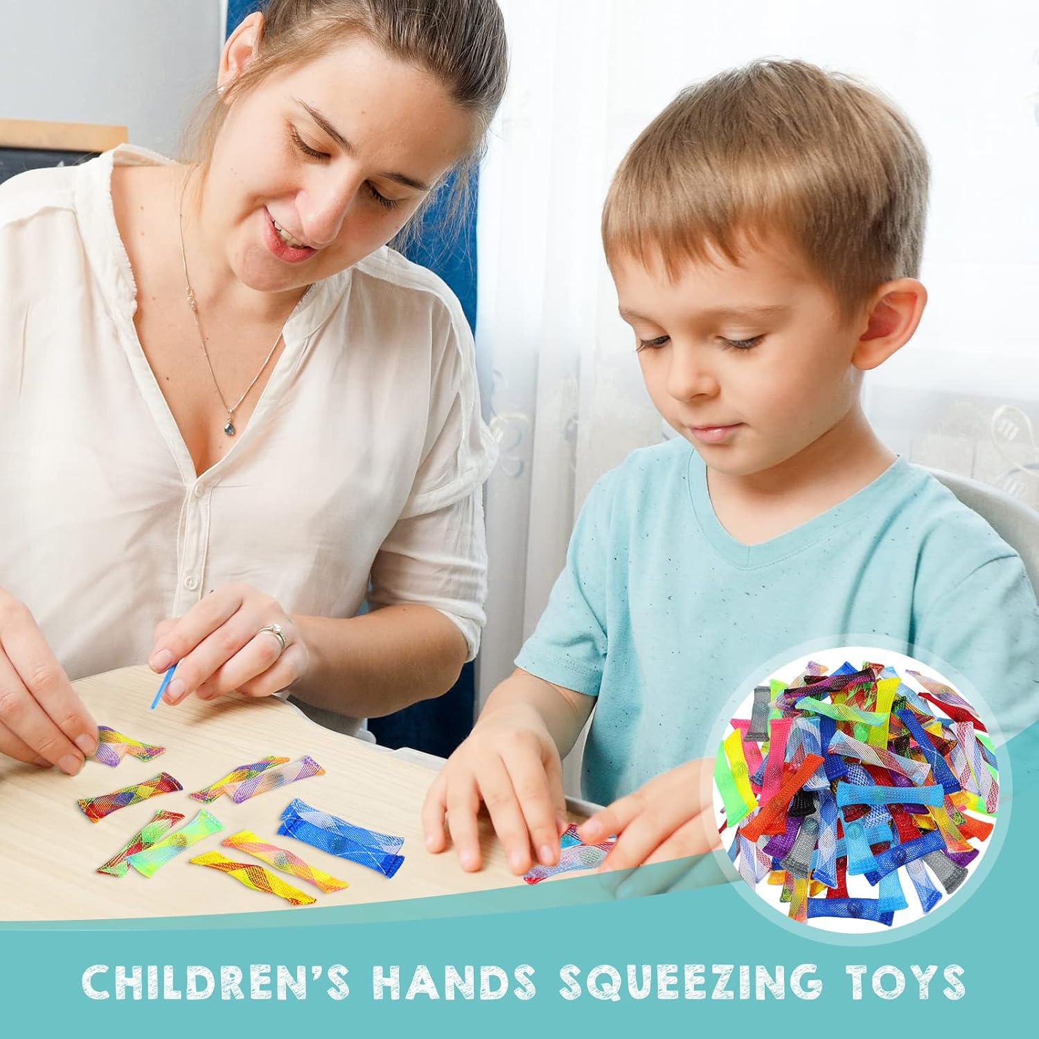 Jerify 200 Pcs Marble Mesh Fidgets Toys Colorful Marble Fidgets Sensory Stress Relieve Toy Silent Quiet Toys Bulk for Adults School Classroom Anxiety Gifts, Helped with ADHD ADD OCD Autism