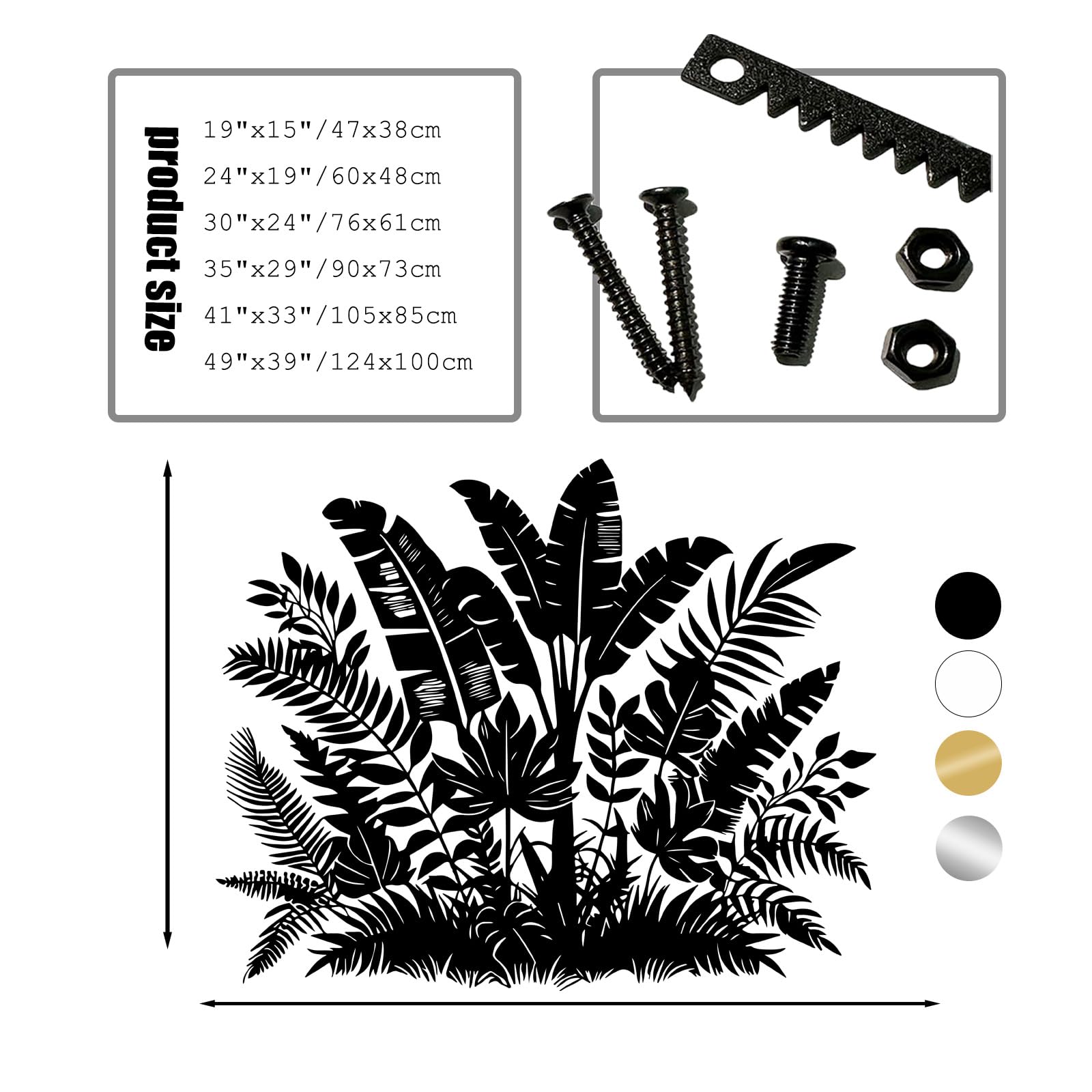 Decorazione da Parete in Metallo Motivo: Foglia Fiore Pianta Botanica Natura Decorazione per La Casa Soggiorno Regalo per Amanti della Natura (Bianco 76X61 Cm)