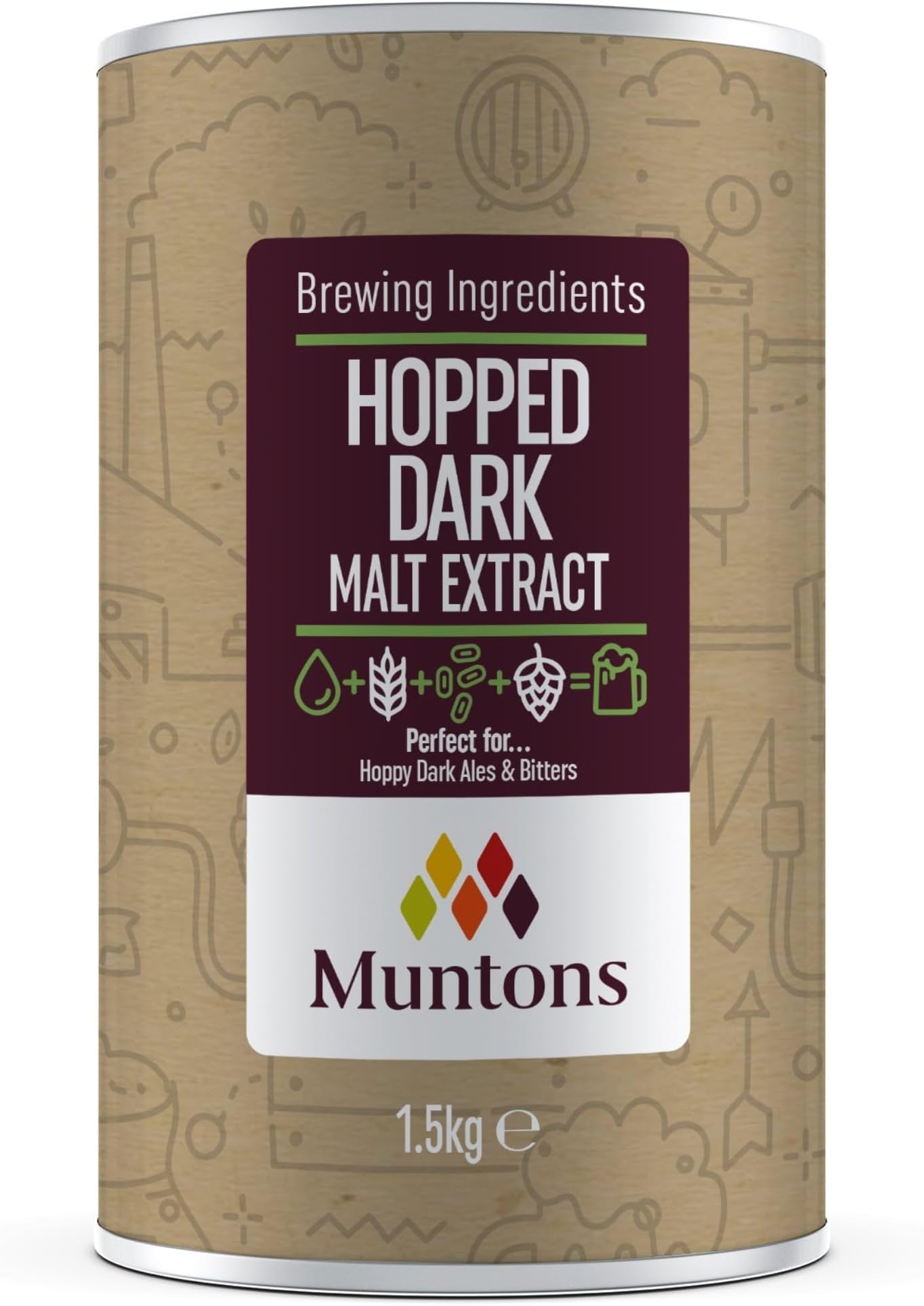 Muntons Brewing Ingredients - Malt Extract Hopped Dark - Elevate Your Brewing with Rich Flavours (1.5 kg | 3.3 lb)