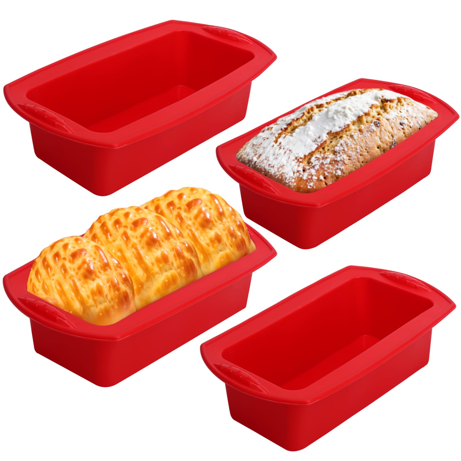 Lot De 4 Moules à Gâteau Ronds En Silicone Pour Air Fryer - Diamètre 15,5 Cm, Antiadhésifs, Sans BPA - Idéal Pour Pâtisserie Maison (4 Couleurs)