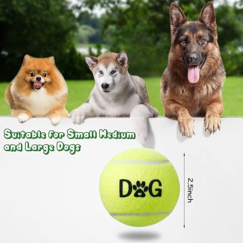 Miniatura 4 de Paquete de 40 pelotas de tenis para perros, juguetes a granel de 2.5 pulgadas con bolsas de transporte, fácil de atrapar interactivo para mascotas,