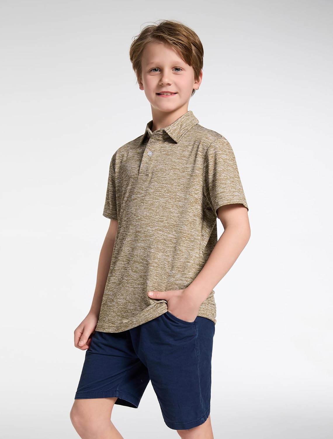 4 Pack Boys Short Sleeve Polo Shirts Dry Fit Athletic Performance Collared Golf Shirts for Youth - Image 3