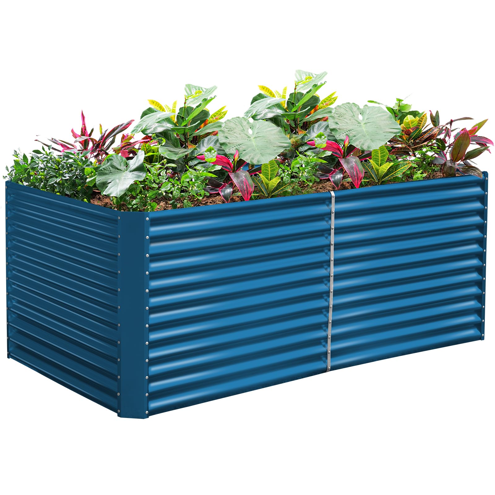 Land Guard 6x3x3ft Rectangular Galvanized Raised Garden Beds, Large-Capacity Metal Planter Box Outdoor, Durable Deep Raised Garden Bed 3ft Tall,