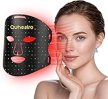 Red Light Therapy for Face, Near-lnfrared 850 LED Face Mask Light Therapy 3 Modes Portable Led Face Mask Light Therapy with Rechargeable Remote, Red Light Therapy Mask with Timing Function