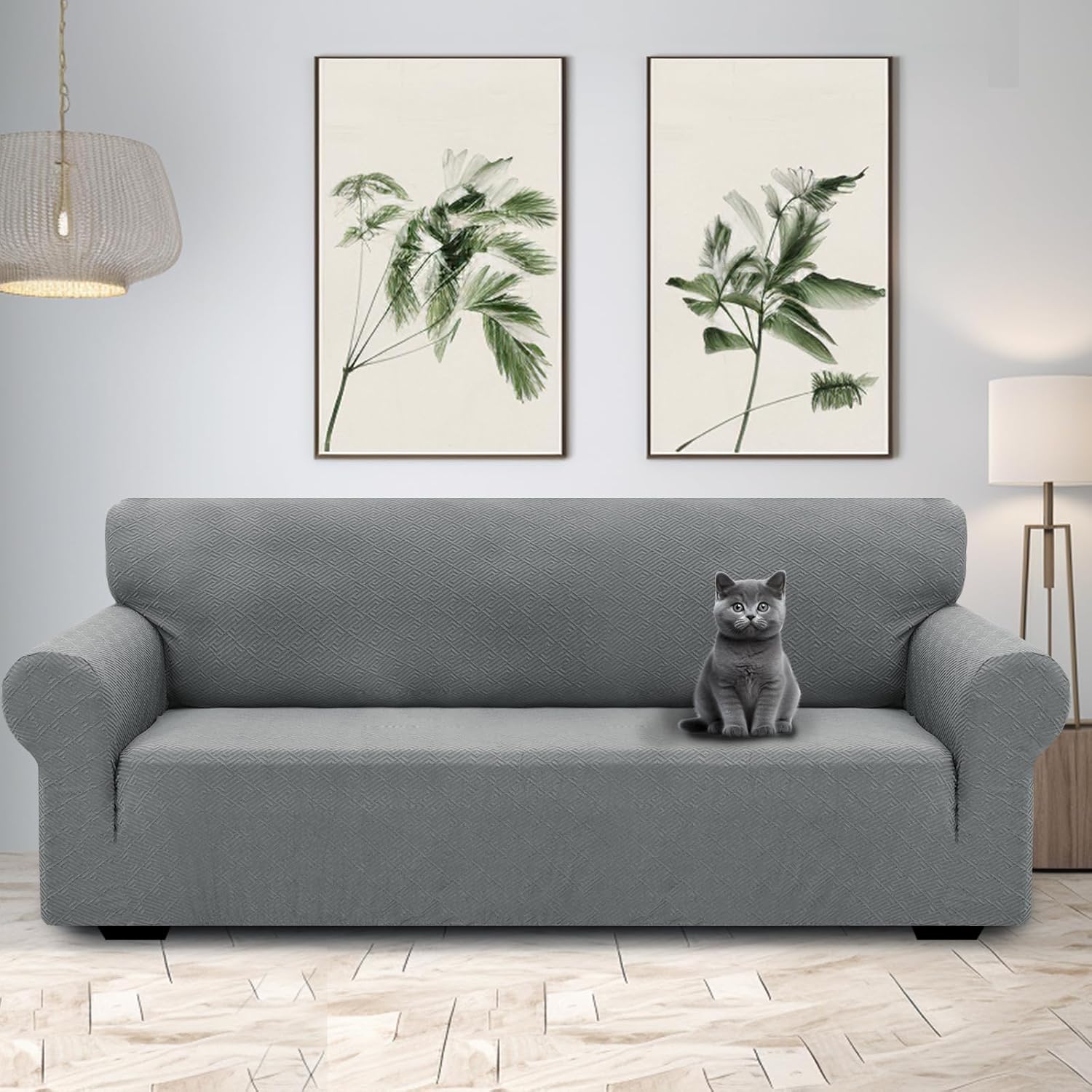 OUWIN 2023 Newest Stretch Couch Covers for 3 Cushion Couch 1 Piece Sofa