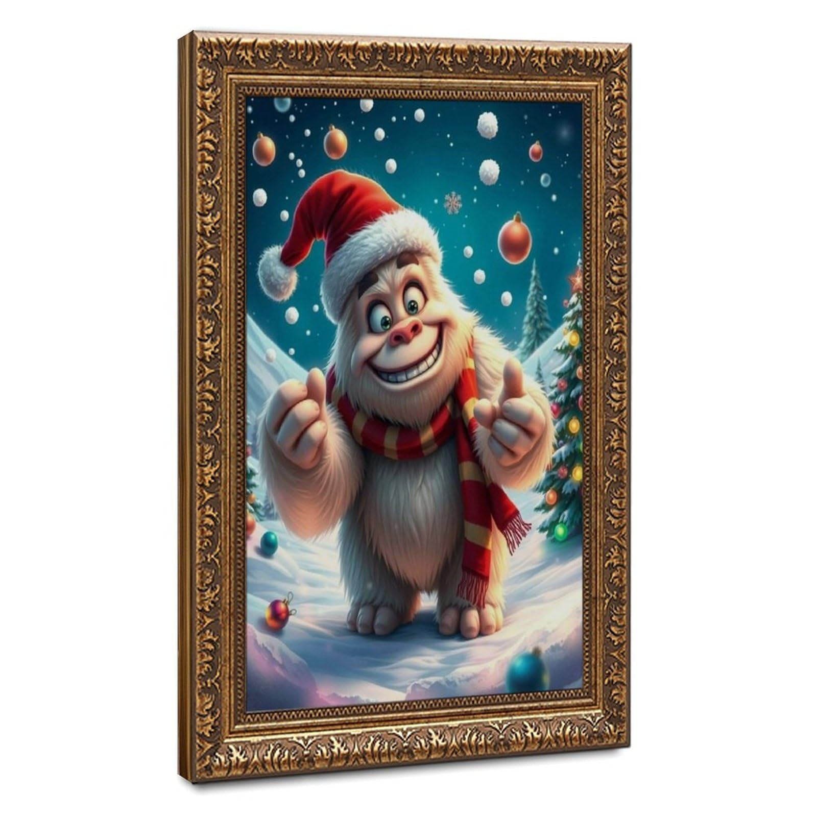 Bareronor Santa Gorilla Poster Canvas Poster Bedroom Decor Landscape Office Room Decor Gift 20" L X 30" W