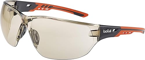 Bolle Safety NESSPCSP, Ness+ Safety Glasses Platinum®, Black Orange Frame, CSP Lenses, Black & Orange, Universal