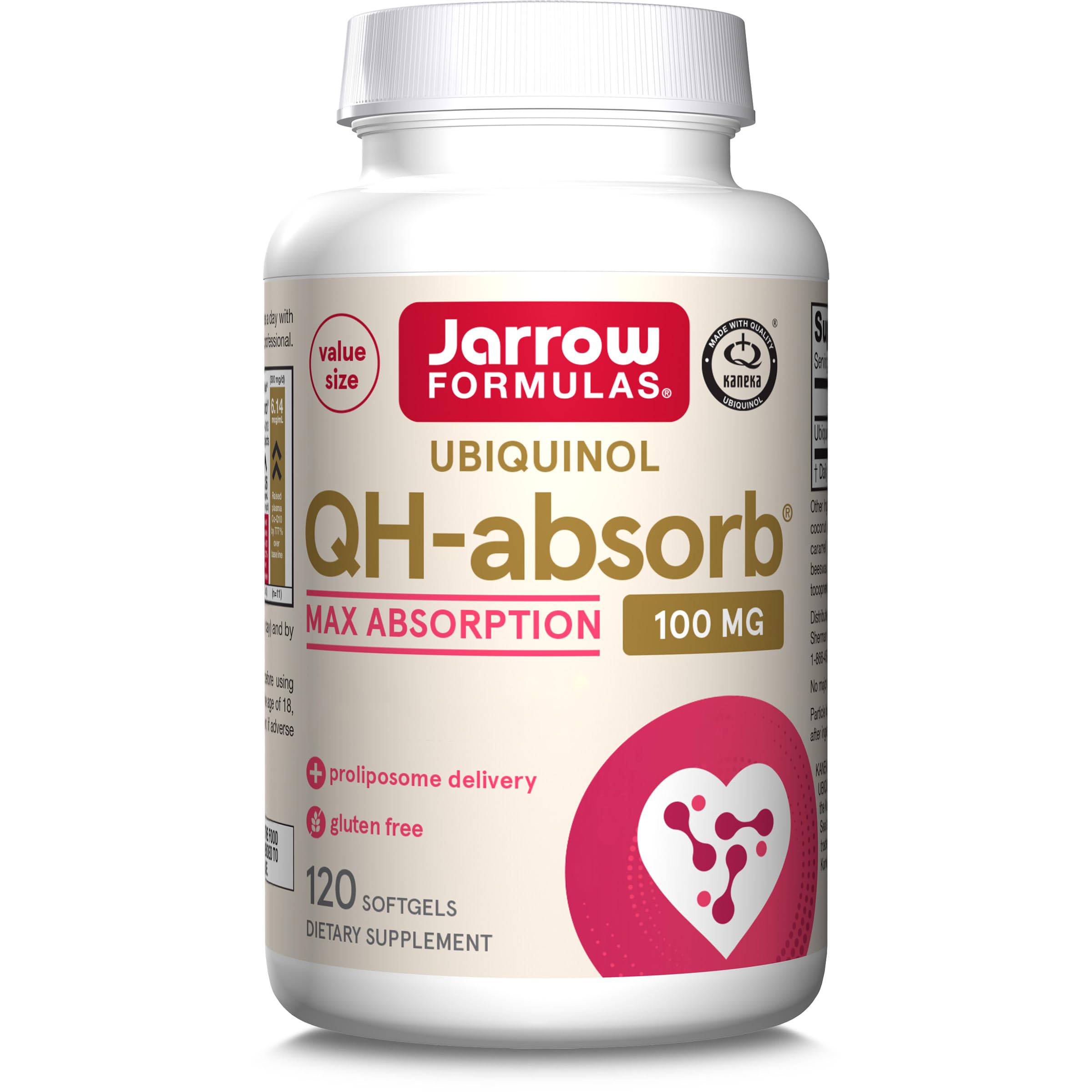 Jarrow Formulas, Ubiquinol QH-Absorb (Coenzima Attivo Q10), 100mg, Alta Resistenza, 120 Capsule morbide, Testato in Laboratorio, Senza Glutine, Senza Soia, Senza OGM
