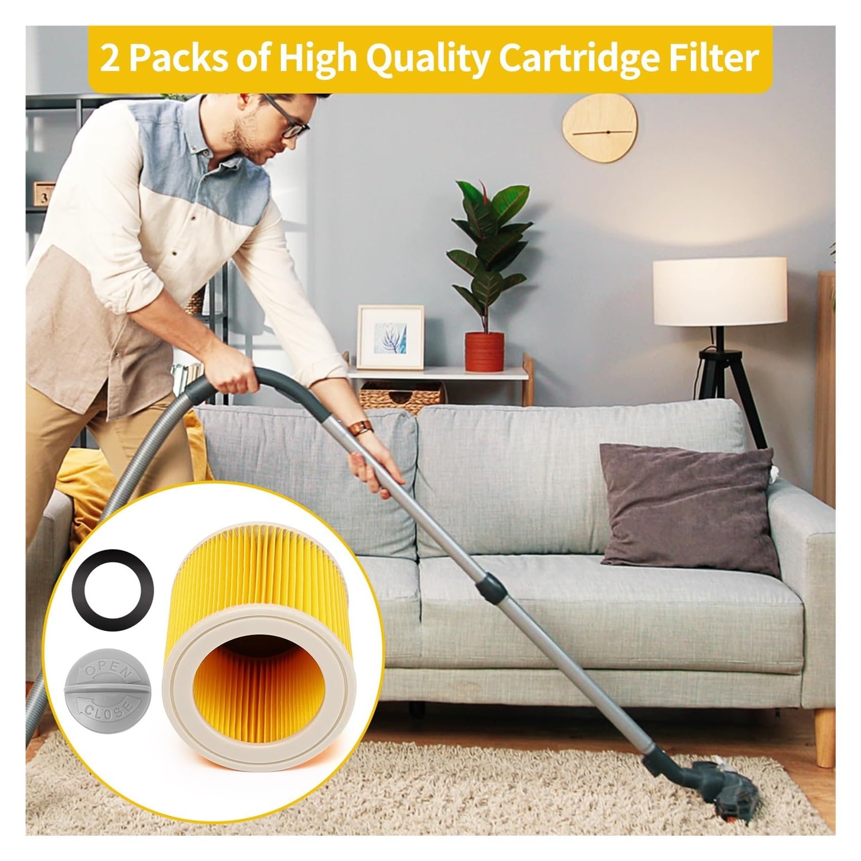 Filtro compatibile for aspirapolvere Karcher WD WD2 WD3 WD1 MV2 MV3(2pcs)