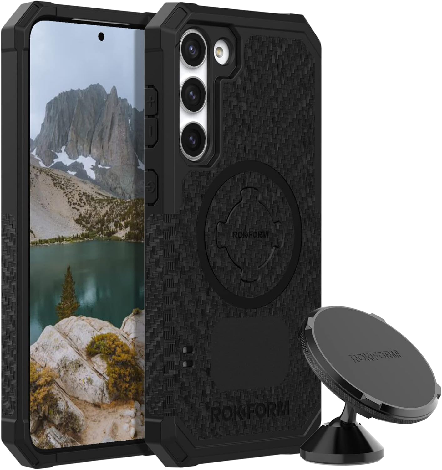 Rokform - Galaxy S23 Rugged Case + Magnetic Swivel Dash Mount
