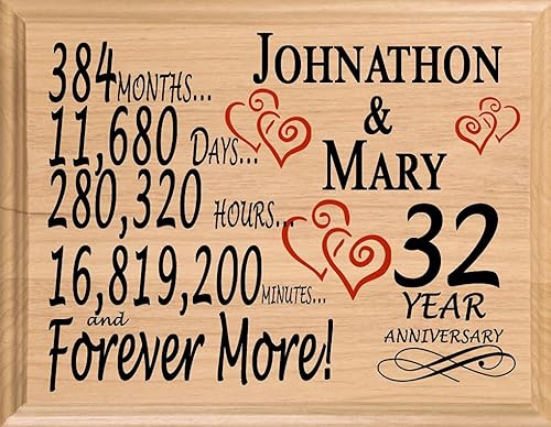 Miniatura 31 de Placa de regalo personalizada para el primer aniversario, regalo de boda para esposa, marido, pareja, él, ella, madera maciza, fabricado en los