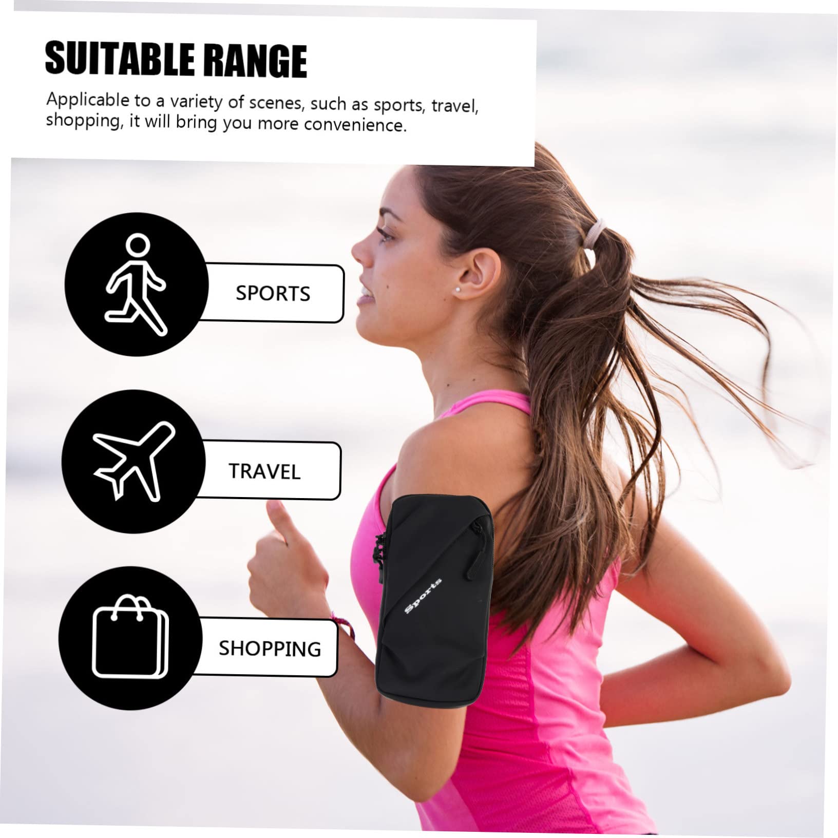 OSALADI 4pezzi Fascia Da Braccio Sportiva Per Smartphone Borsello Portatile Per Running Jogging e Attività Outdoor Con Design Traspirante Ed Elastico