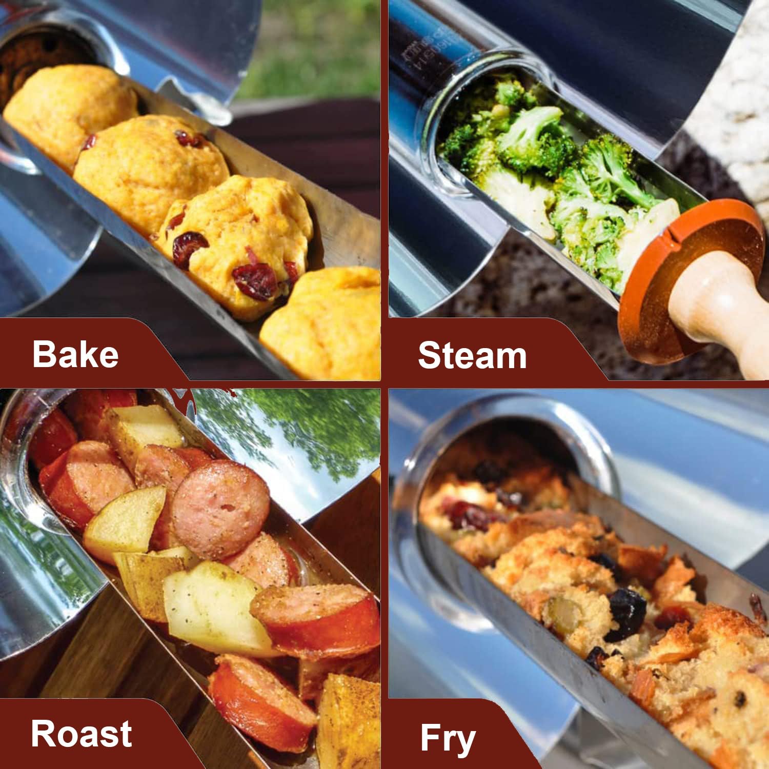 4,5-litrowy piecyk solarny, najszybszy piecyk kempingowy Sun Cooker, kompaktowa kuchenka kempingowa i sprzęt survivalowy, przenośny piekarnik zewnętrzny i grill kempingowy zasilany