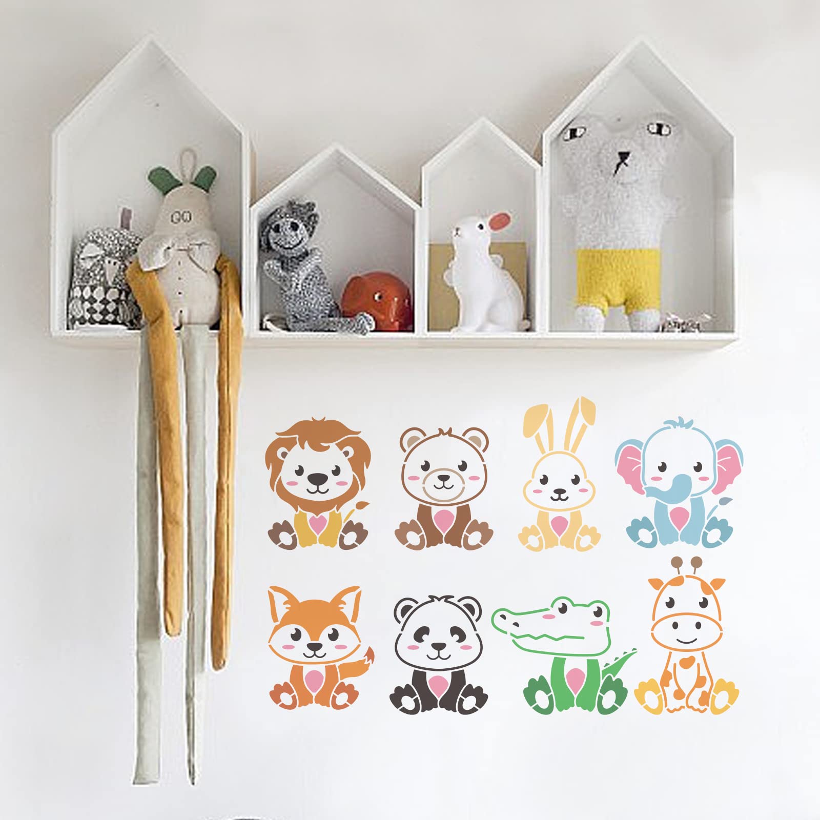 MAYJOYDIY Lot De 8 Pochoirs Réutilisables Pour Petits Animaux, 20,3 X