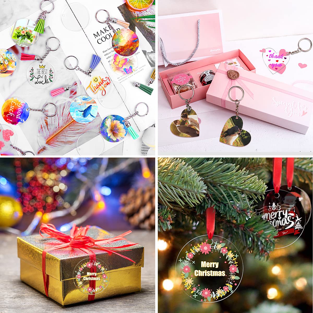 Kit Portachiavi Fai Da Te - 120 Pezzi Con Dischi Acrilici, Catene E Nappe - Foto 3