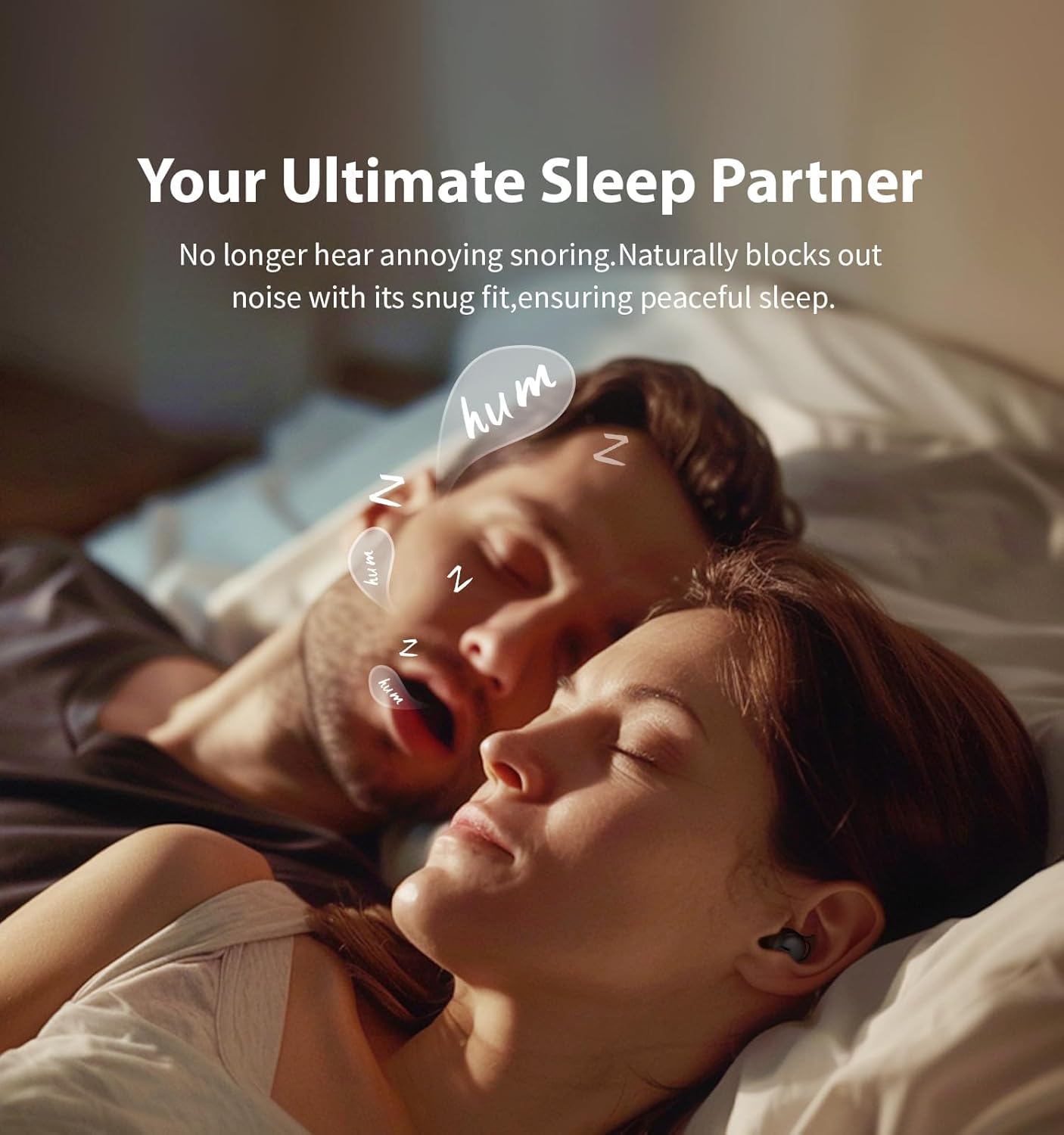 Invisible Sleep Headphones,Sleep Earbuds for Side Sleepers,Small Comfortable Fit Noise Blocking Sleep Ear Buds,Bluetooth 5.3 Wireless Earbuds, in-Ear Ear Buds for Sleeping, Working - Black - Image 2