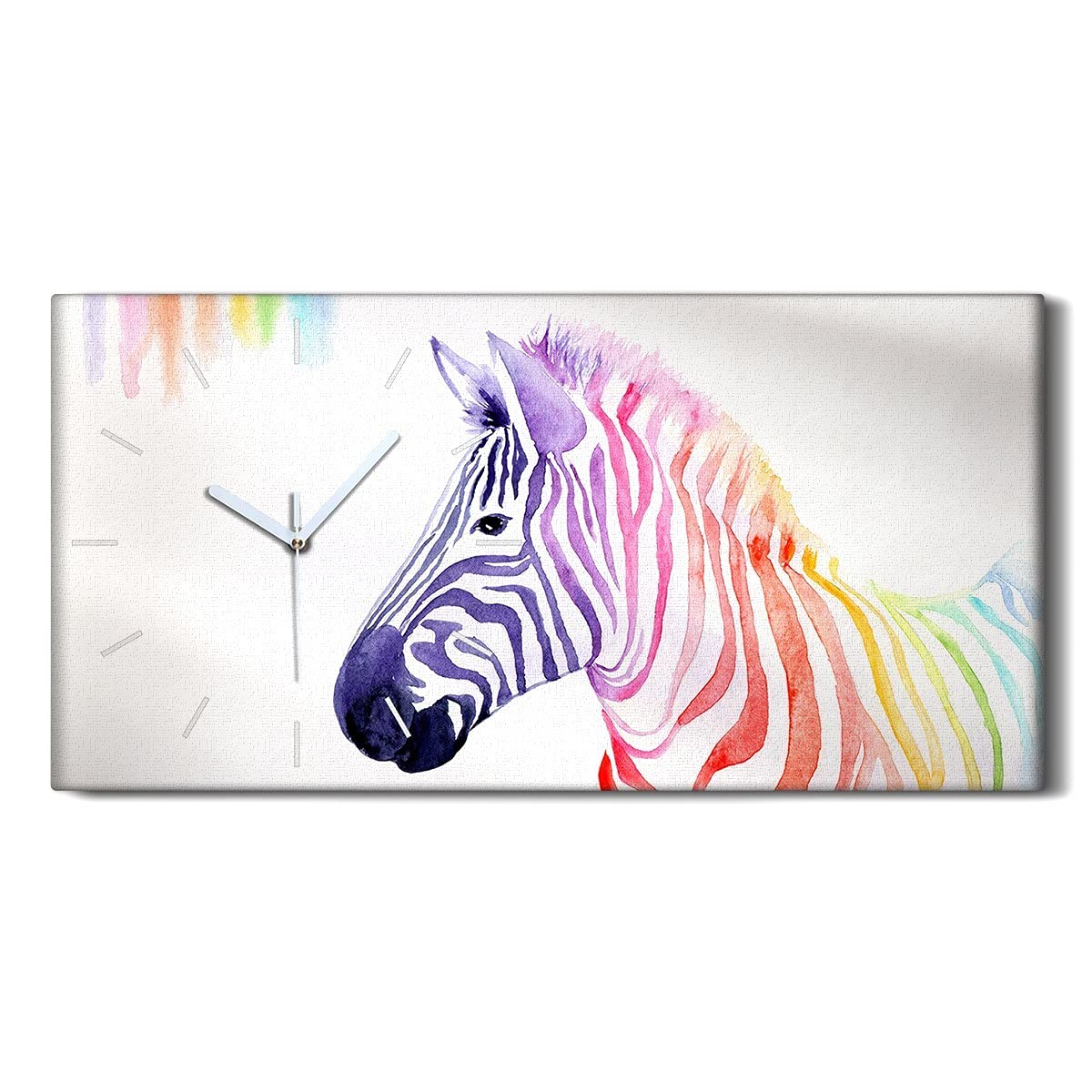 Horloge murale salon moderne motif animal coloré tableau pour chambre