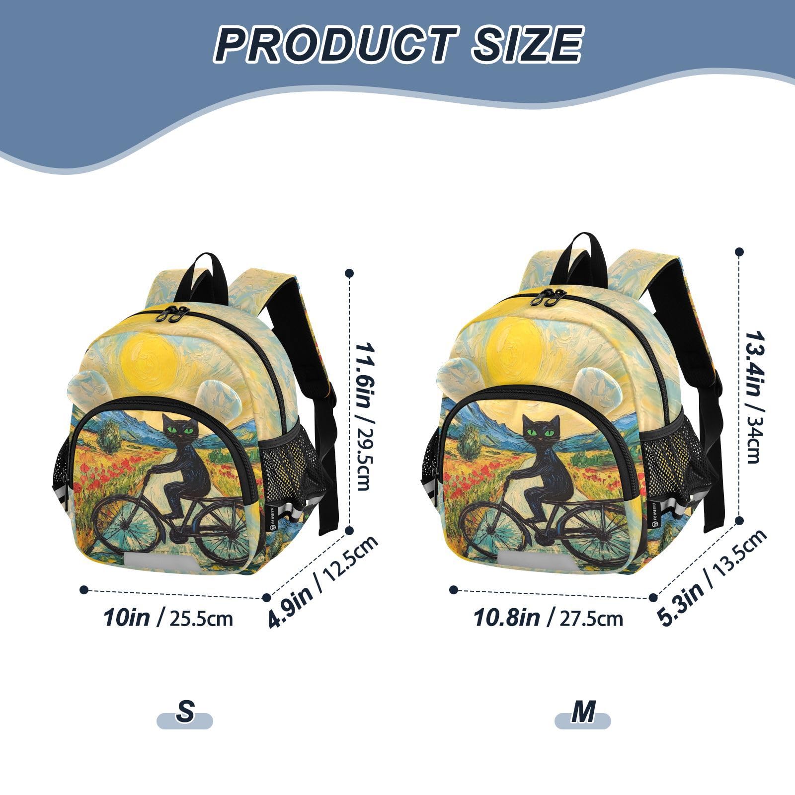 Black Cat Poppy Field Toddler Harness Backpack for Boys Girls 3-6 Years Kids Backpack with Anti Lost Safety Leash Baby Travel Bag for Walking Preschool Travel