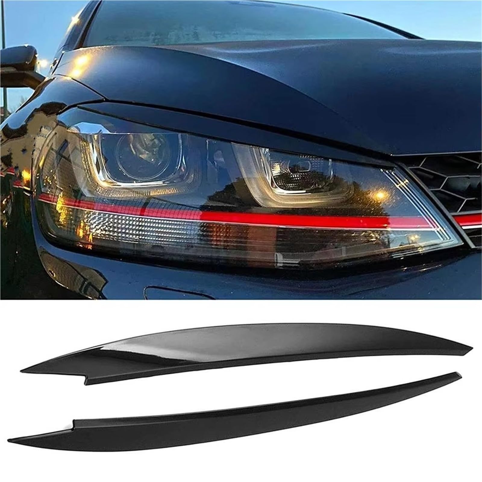 Reflektor brwi do VW do Golf 7 7.5 dla VII dla GTD R MK7 dla MK7.5 2013-2015 2016 2017 2018 2019 reflektor samochodowy osłona powiek do brwi