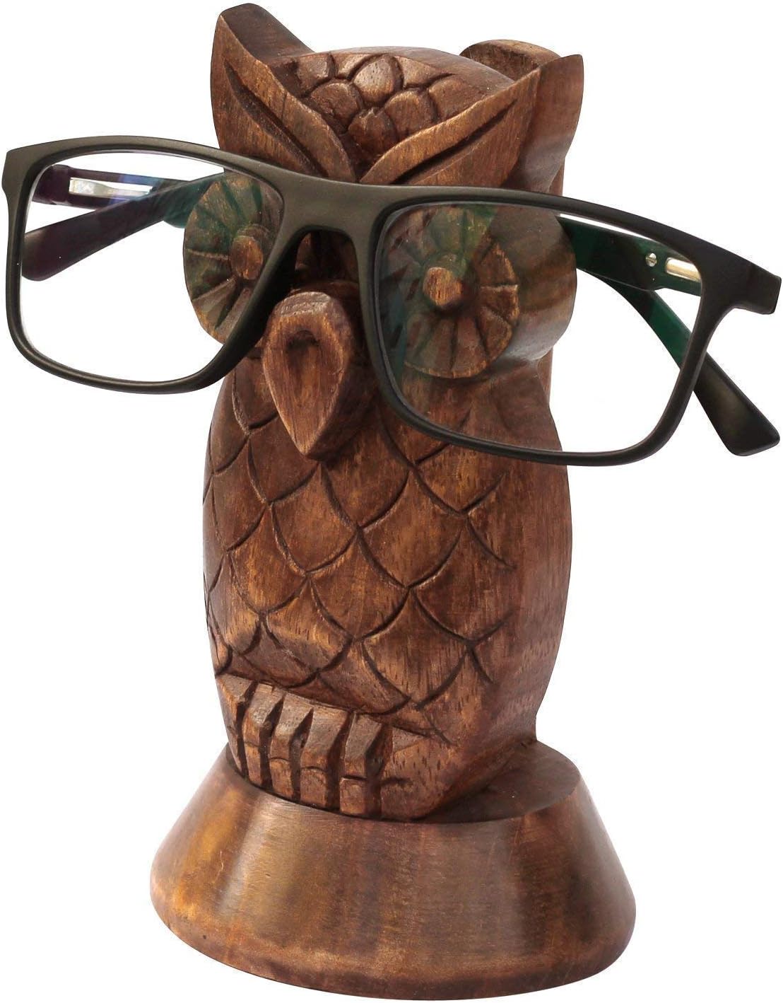 Antique Wood Zone Handmade Wooden OWL Eyeglass Spectacle Holder - Office Desk and Home Décor Gift Stand