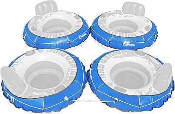 Bradley 4 Pack Heavy Duty River Tube Cover Only; Made in USA to fit River Run Tube; Compatible with Intex Inflatable River Run River Float Tube & Most 53" River Tubes