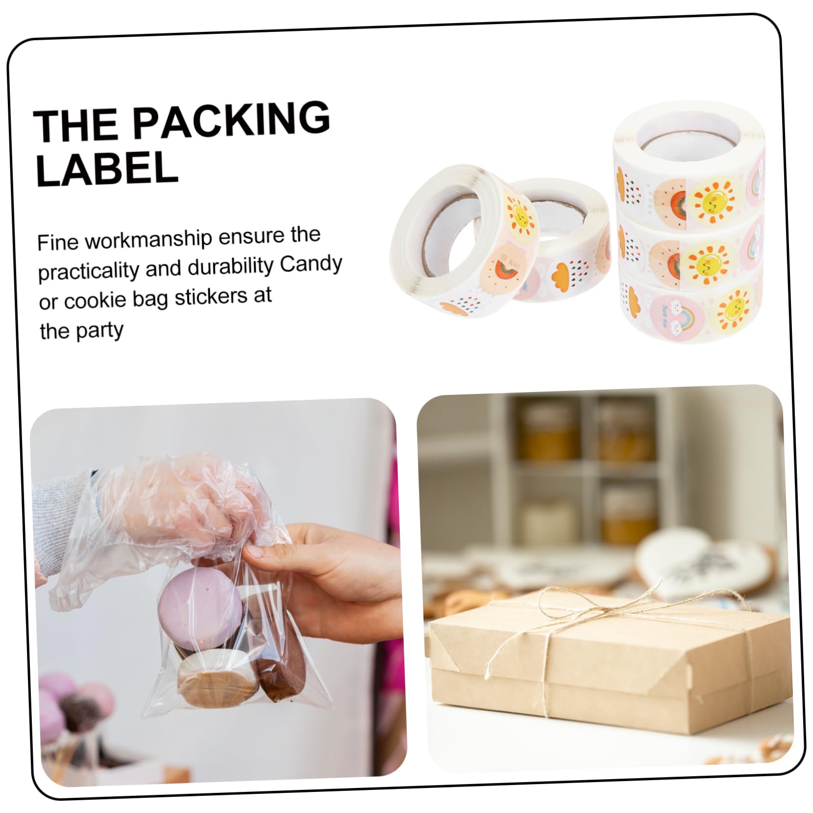 3 Sätze Aufkleber Danke Taschen Wachssiegel-stempelset Etiketten Verpackung Danke Karten Danke Grußkarten Umschlagschließer Partyzubehör Danke Abziehbilder 5 Rollen * 3