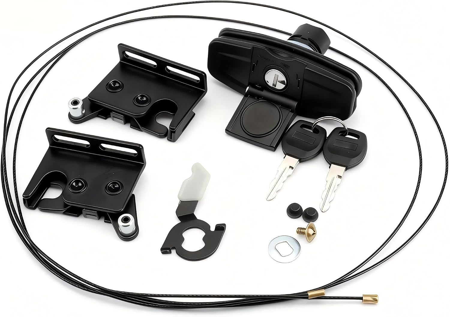 113436 Twist Handle Kit for Leer 100XQ 100XL 100XR TSC700 Truck Caps Tonneau Covers Lock with Handle Body + Latch Cables + 2 Keys Replace# 113436-100XQ
