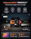 WOLFBOX X3 2.5K 60FPS Rear View Dash Cam, 5MP STARVIS 2 IMX675 with ADAS, 2.5K+1080P Dash Cam Front and Rear Camera, Built-in 5.8GHz WiFi & GPS,Included 64GB Card,Touch Screen,G-Sensor,Loop Recording
