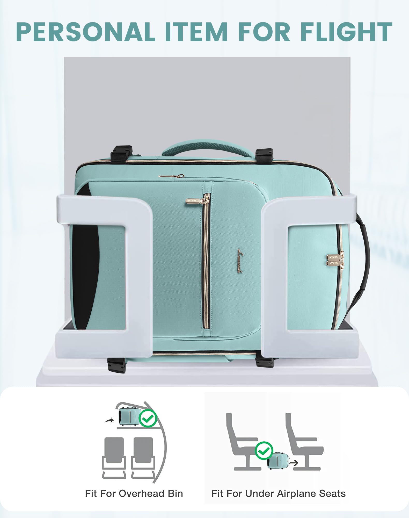 LOVEVOOK Zaino da Viaggio Aereo Bagaglio a Mano, Impermeabile Zaini Trolley Bagaglio Donna 40L Cabin Max per Ryanair Easyjet, Grande Zaino Porta PC 17 Pollici Valigia Borsa a Zainetto