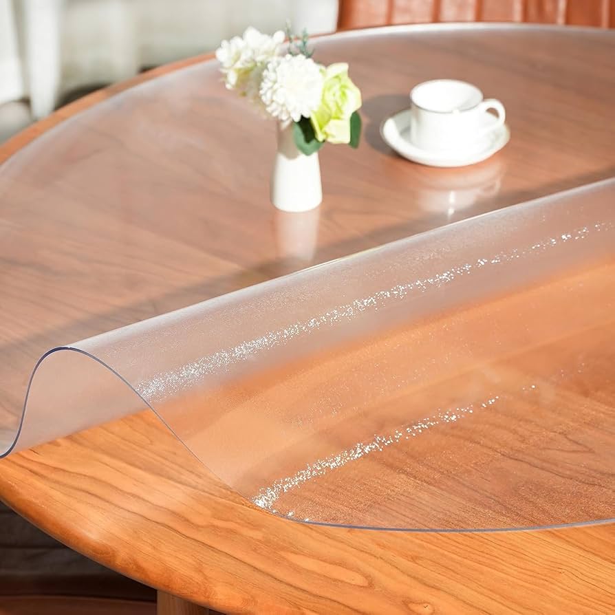 円卓 ダイニングテーブル 直径110cm × 高さ66cm 専用透明保護マット付 円卓 ダイニングテーブル 直径110cm × 高さ66cm 専用透明保護マット付