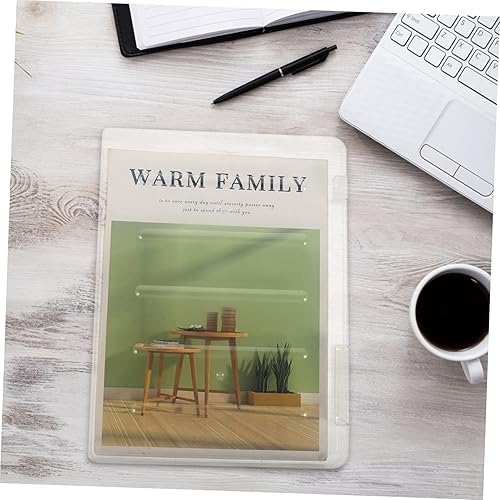 Miniatura 3 de EXCEART Caja de almacenamiento de archivos de 3 piezas, pegatinas transparentes, pegatinas cuadradas, contenedores de almacenamiento de plástico