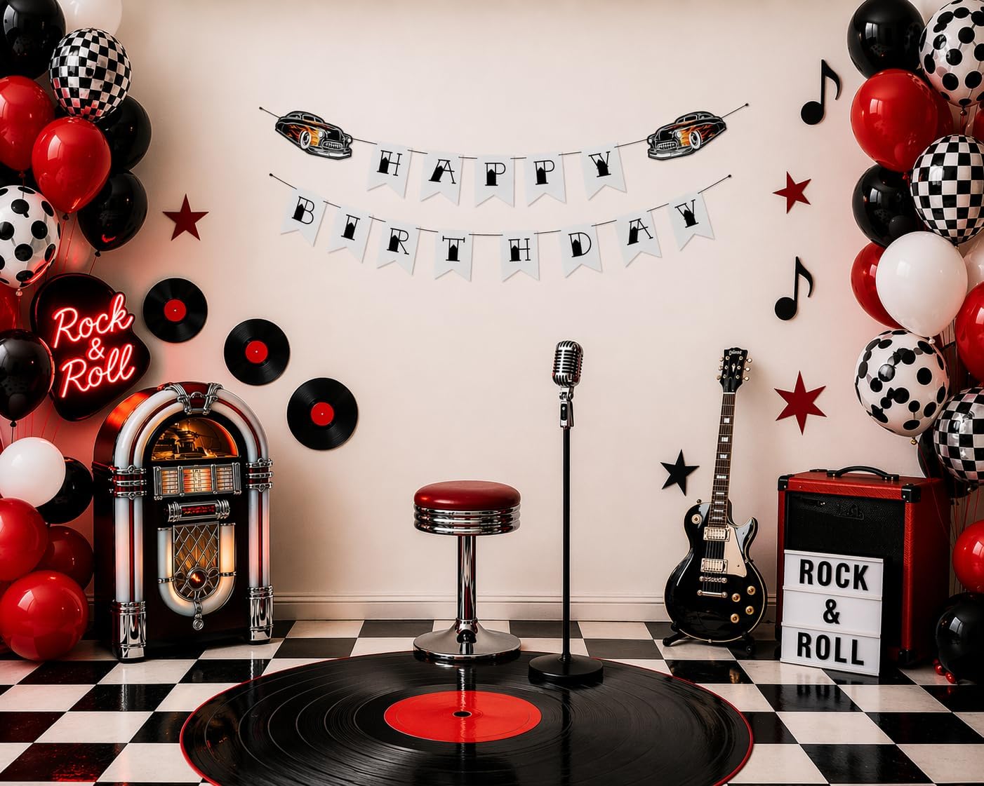 1950s Classic Car Happy Birthday Banner - Classic Car Party Decorations - Vintage Car Party Supplies image 3