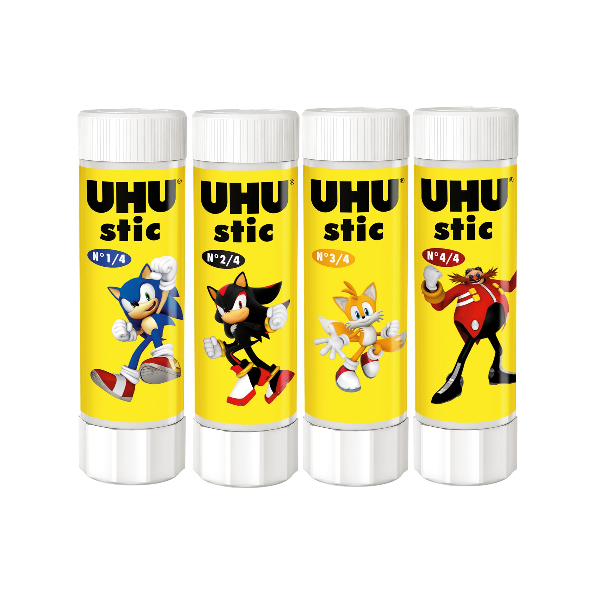 UHUstic, 40g, pack of 4, the proven glue stick, strong, fast, solvent free, clean, safe & sustainable for school, home, office, kids, arts and crafts, 98% natural, now packed in 70% recycled plastic