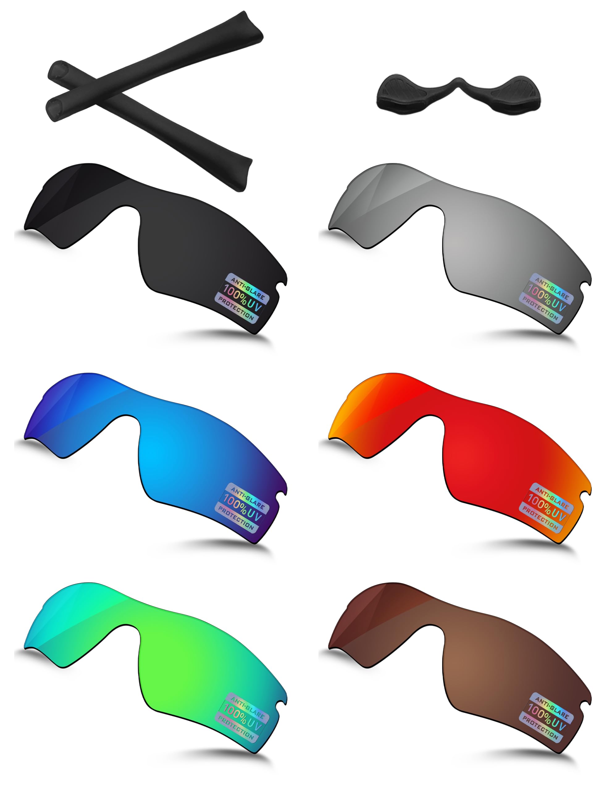 Verres pour Oakley Radar Path : lot polarisé Bowyer avec caoutchoucs pour le cyclisme et le running