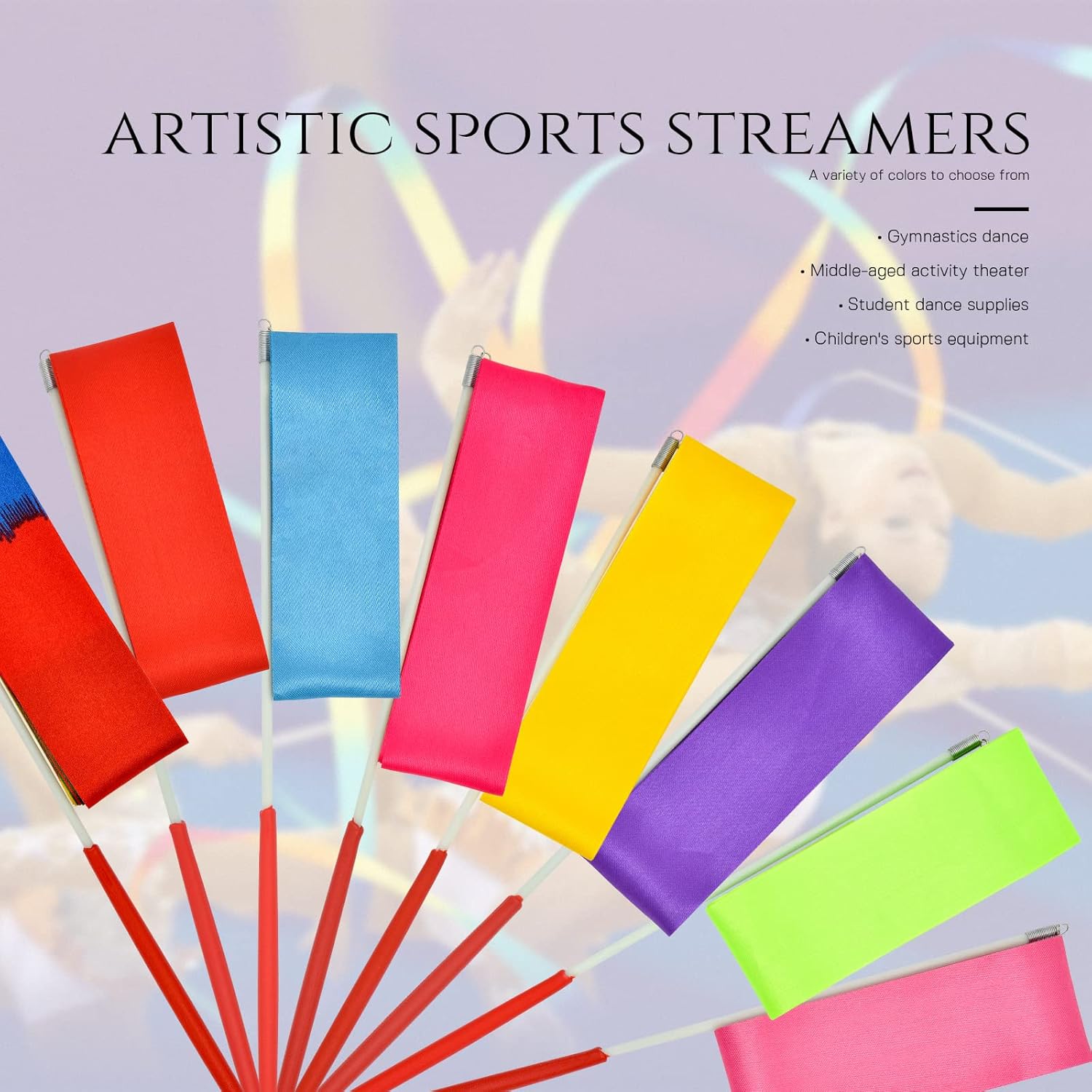 Skyzone Dance Ribbons Rhythmic Gymnastics Ribbon for Children,8 Pieces ...