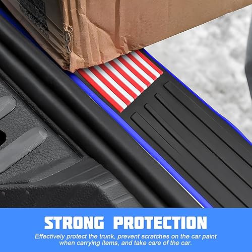 Miniatura 6 de 8sanlione Protector de parachoques trasero de automóvil, protector de goma antiarañazos para umbral de entrada de puerta de maletero y maletero,