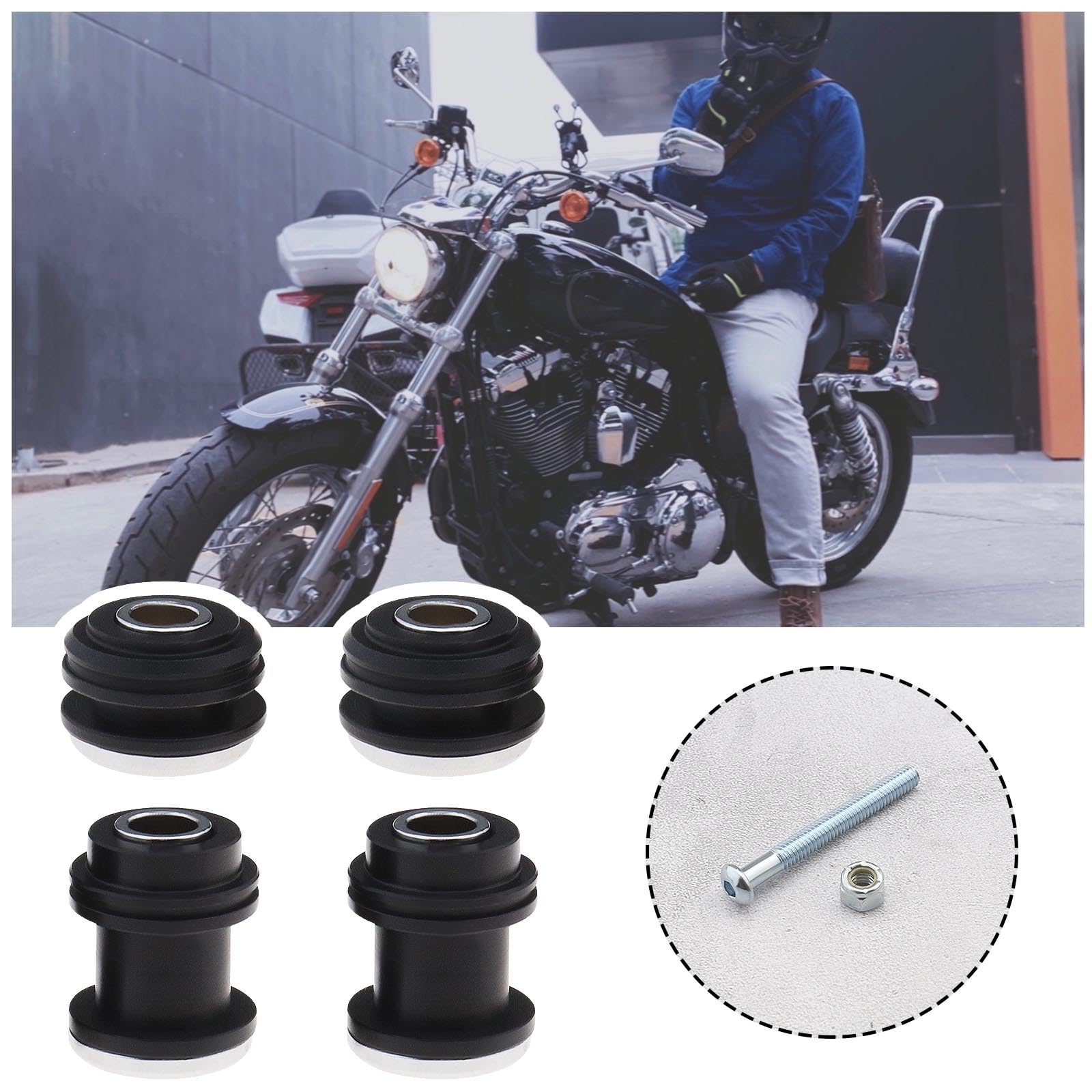 Sissy Bar Amovible Moto Sissy Bar Pièces de Fixation Matériel Kit pour Modèles XL 2004-2023 (sauf XL1200CX) Accessoires de Moto