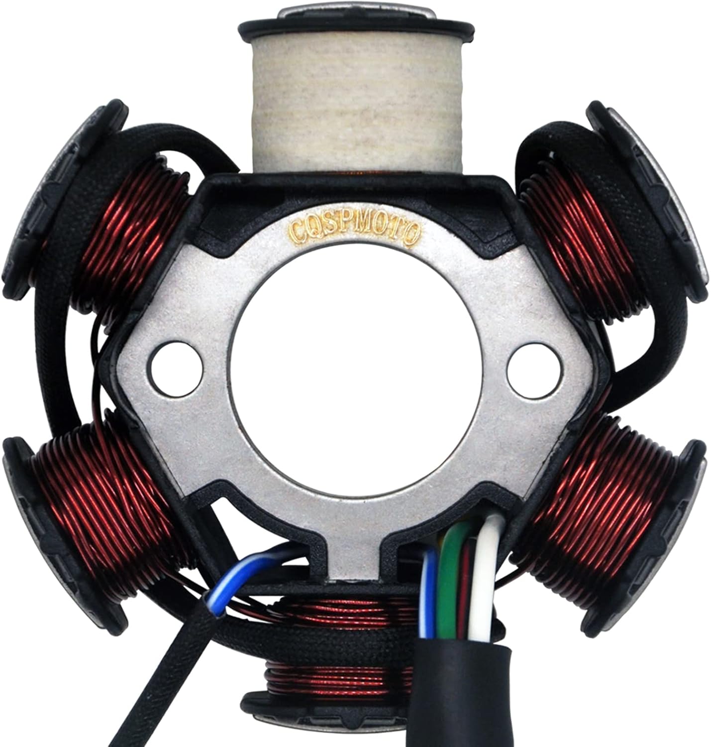 Magneto Stator Coil 5 Wire AC 6 Pole Ignition Stator Magneto for GY6 125cc 150cc Engine Stator Replacement for Scooter ATV Go Kart TAOTAO Dune Buggy(3-pin Square Interface)