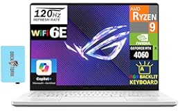 ROG Zephyrus G14 14&period;0" OLED 120Hz QHD White Gaming Laptop &lpar;AMD Ryzen 9 8945HS&comma; RTX 4060 8GB&comma; 16GB LPDDR5X RAM&comma; 2TB PCIe SSD&comma; RGB Backlit KB&comma; WiFi 6E&comma; Bluetooth 5&period;3&comma; Micro SD&comma; Win11Pro&rpar; w&sol;DKZ Hub
