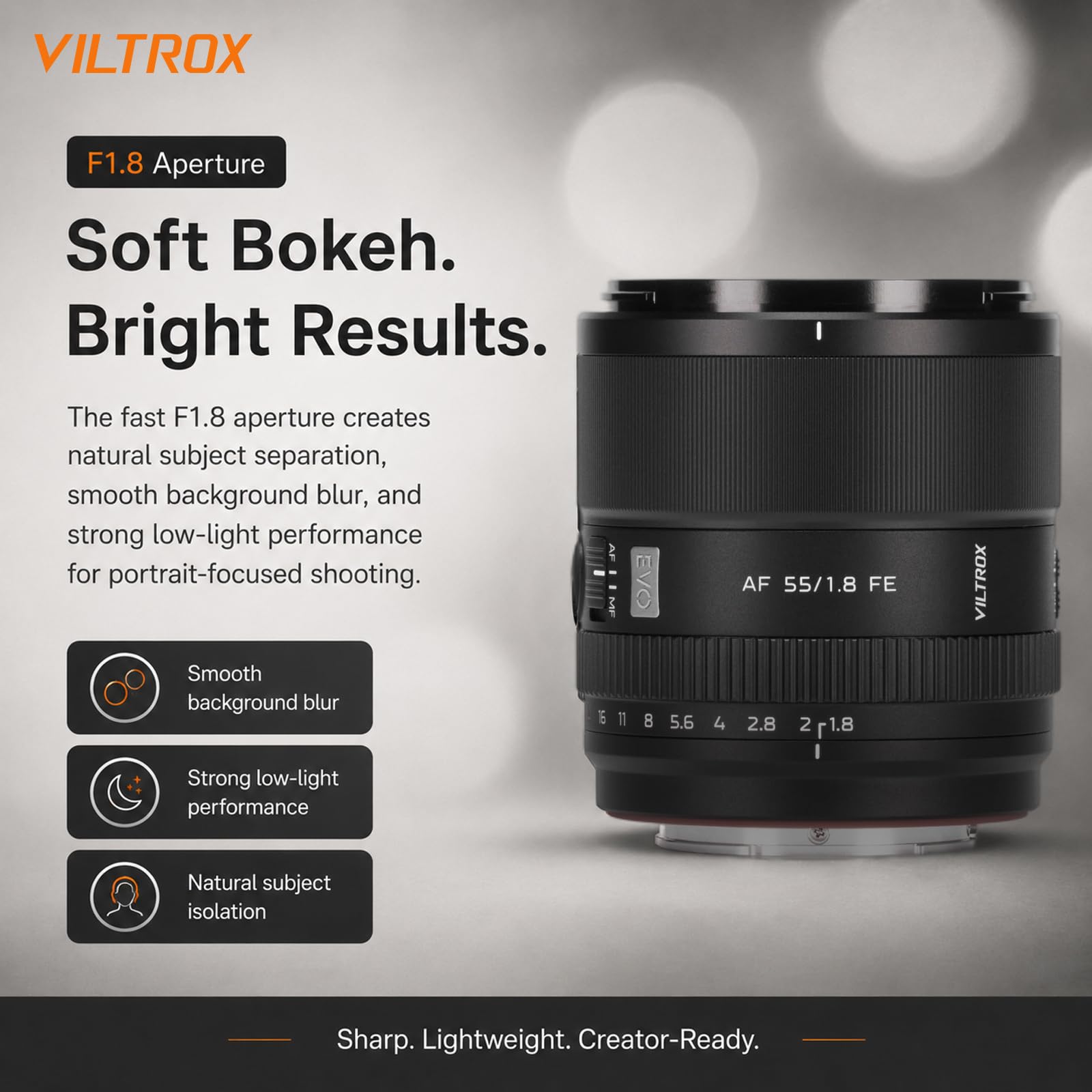 Amazon.co.jp: Viltrox AF 55mm F1.8 EVO フルサイズレンズ（ソニーE