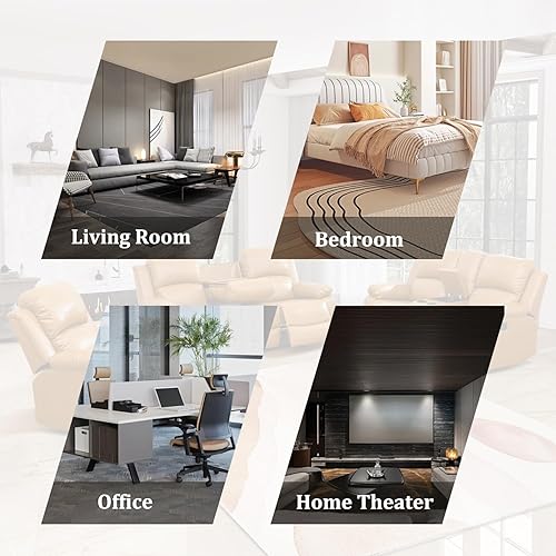 Miniatura 20 de Juego de sofá reclinable manual, juego de sofá de cuero regenerado con reclinables, juego de sofá reclinable de cuero con almacenamiento Negro