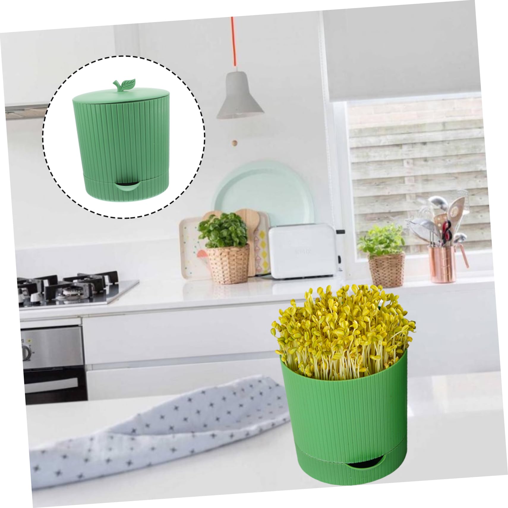 Toddmomy 1 Ensemble Kit de Germination Plastique pour Pousses de Haricots Pot de et Réutilisable pour Maison et Jardin Bac de Germination Non Déformable avec Structure de Verrouillage