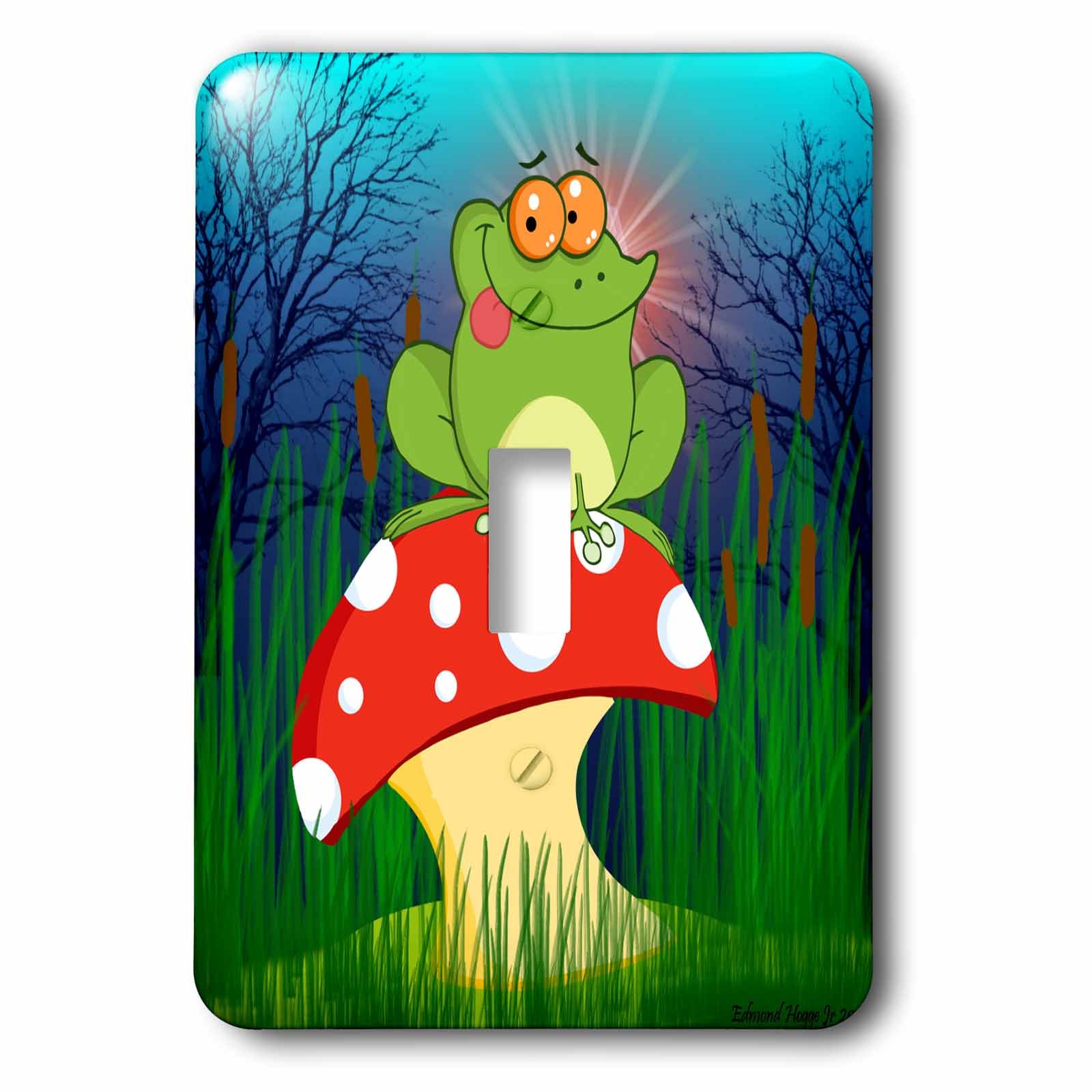 Grenouille sur un champignon déco interrupteur pour chambre enfant