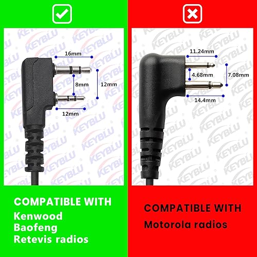 Miniatura 2 de Micrófono de hombro impermeable compatible con Baofeng Kenwood BTECH Retevis TYT Walkie Talkie Radio Cable reforzado de mano