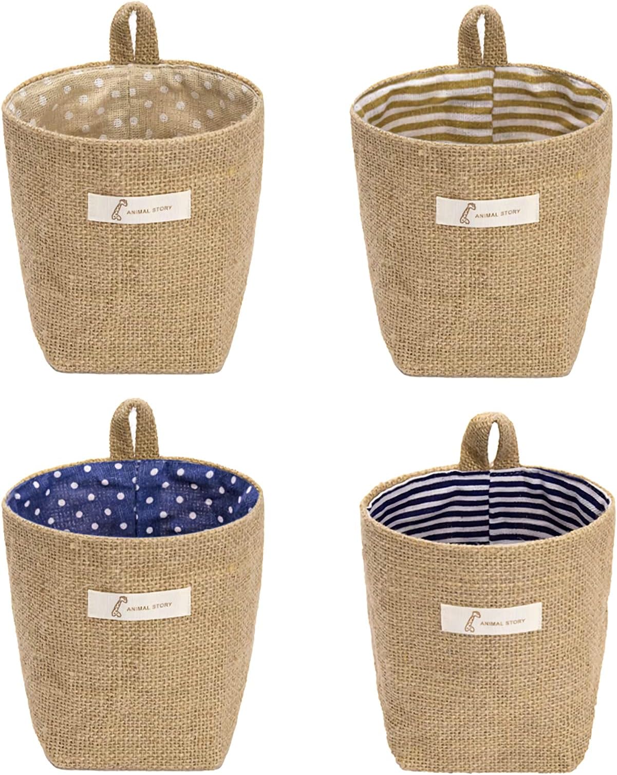 3er Set Aufbewahrungskörbe Aus Baumwolle-Leinen - Faltbar & Waschbar