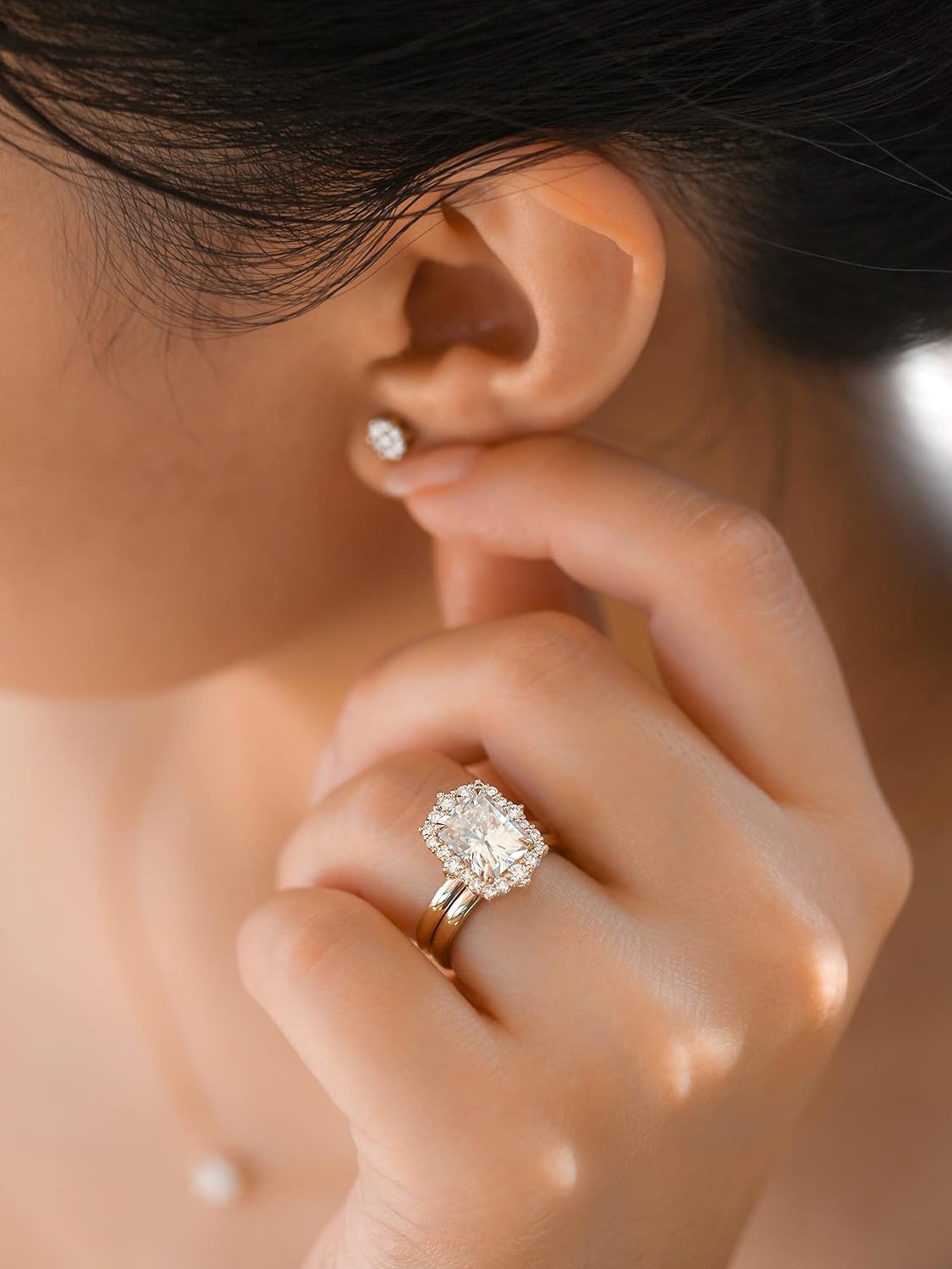 Kobelli 3.1 ct tw Kobelli Moissanite (DEF/VS) Raina Bridal Set