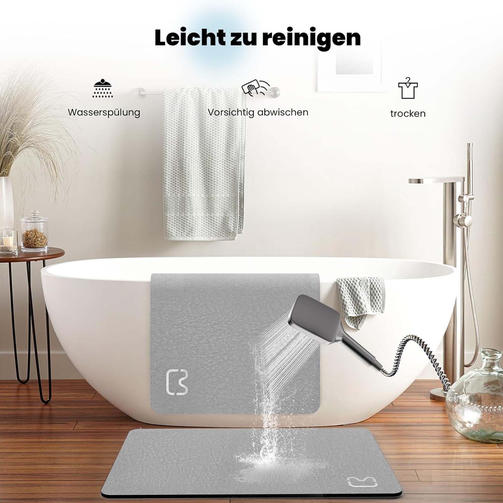Tappetino da bagno antiscivolo super assorbente diatomite tappeto bagno in microfibra vasca doccia morbida asciugatura rapida